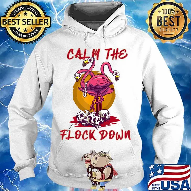 Calm The Flock Down dress with Pink Flamingo Halloween Gift T-Shirt Hoodie