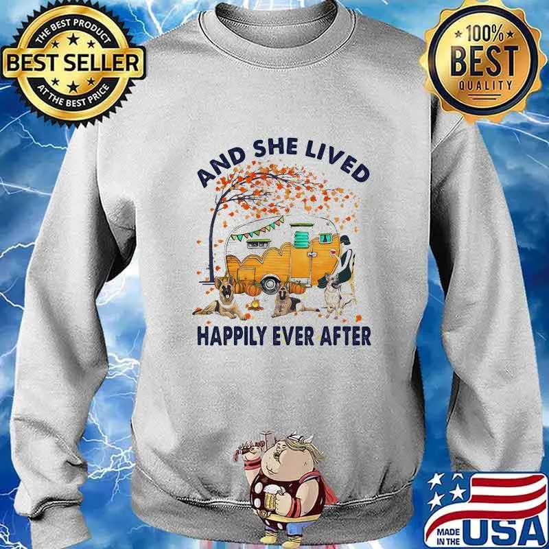 Camping german shepherd and she lived happily ever after s Sweater
