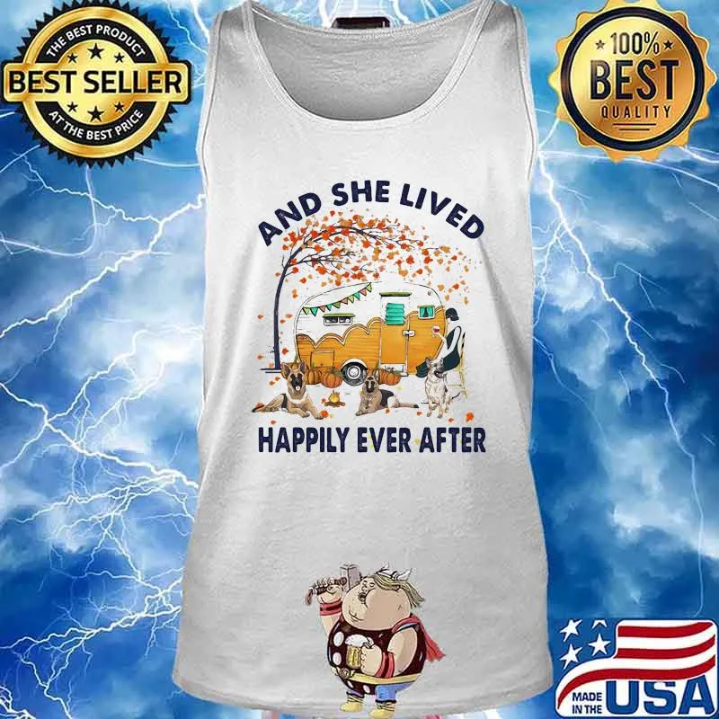 Camping german shepherd and she lived happily ever after s Tank top