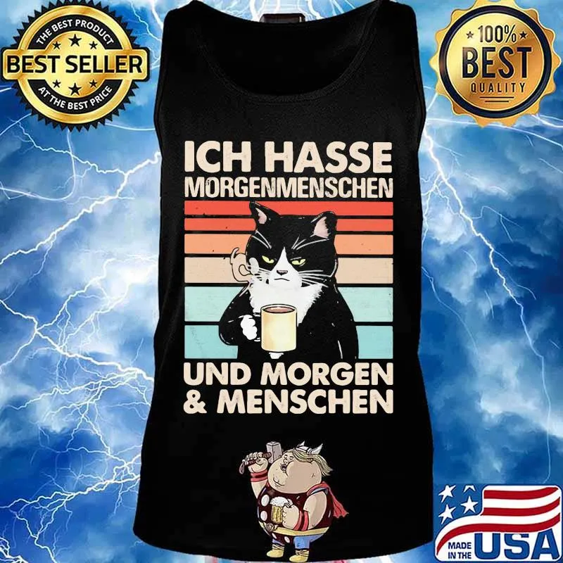 Cat Ich hasse morgenmenschen und morgen and menschen vintage retro s Tank top