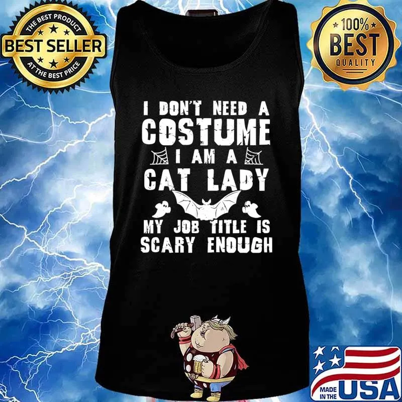 Cat Lady Halloween Costume Scary Funny Boo T-Shirt Tank top