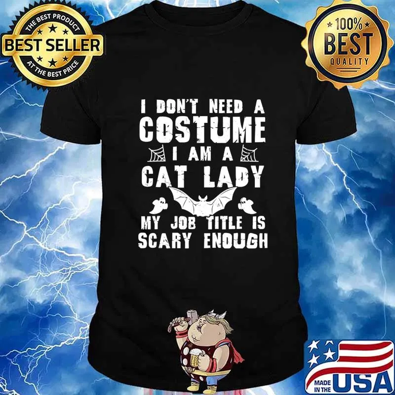 Cat Lady Halloween Costume Scary Funny Boo T-Shirt