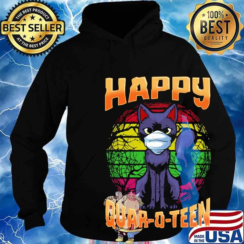 Cat mask happy quar-o-teen vintage s Hoodie