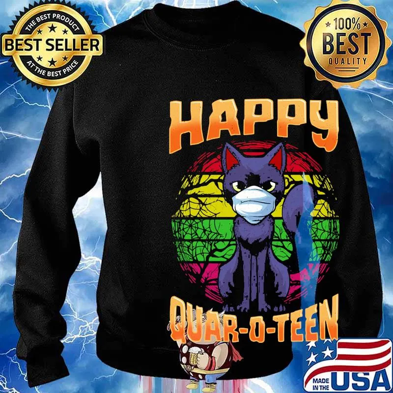 Cat mask happy quar-o-teen vintage s Sweater