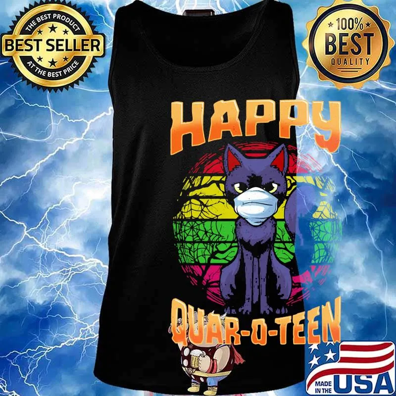 Cat mask happy quar-o-teen vintage s Tank top