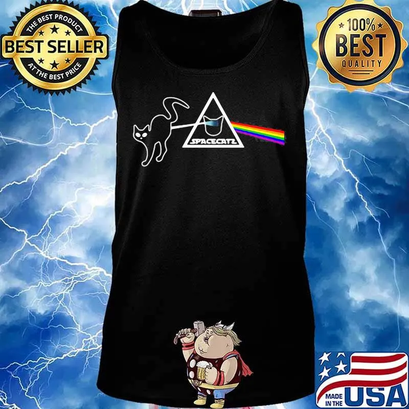 Cat spacecataz pink floyd band s Tank top