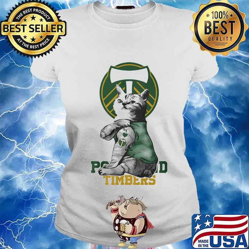 Cat tattoos portland timbers logo s Ladies tee