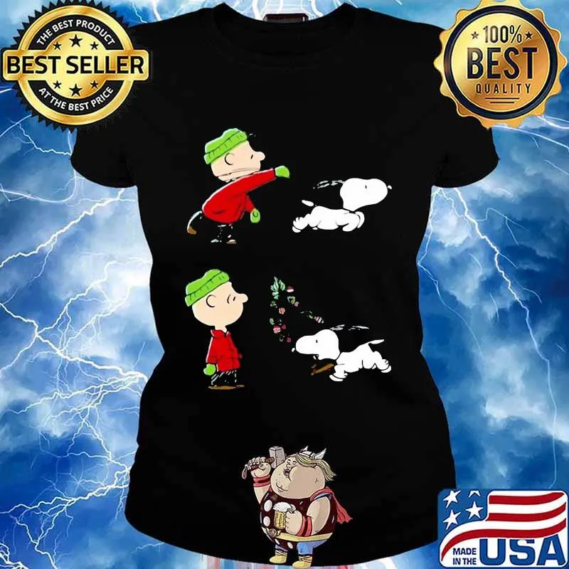 Charlie brown and snoopy merry christmas s Ladies tee