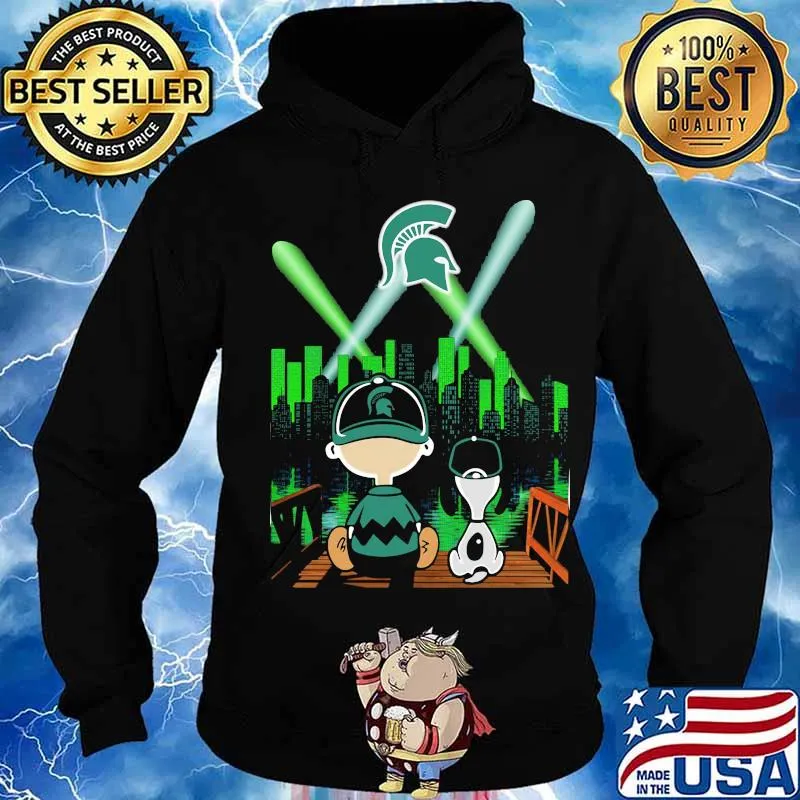 Charlie brown and snoopy michigan state university logo s Hoodie