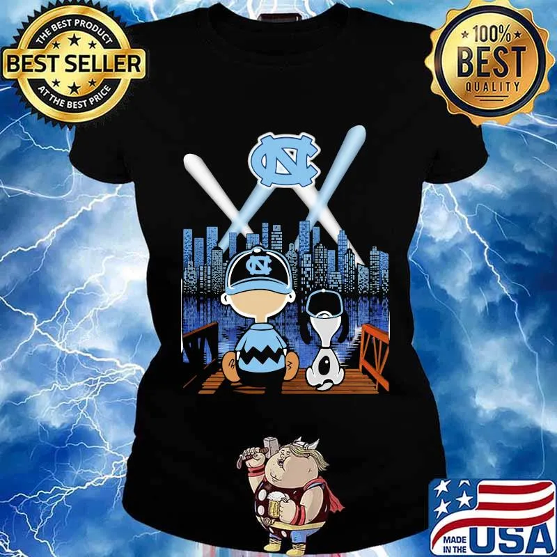 Charlie brown and snoopy north carolina baseball s Ladies tee