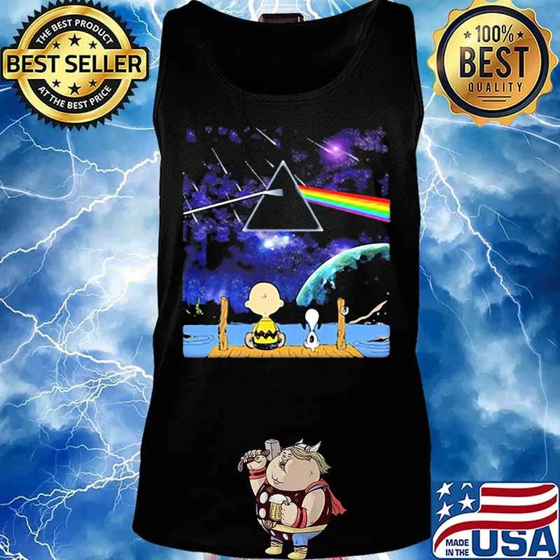 Charlie brown and snoopy seeing pink floyd band s Tank top