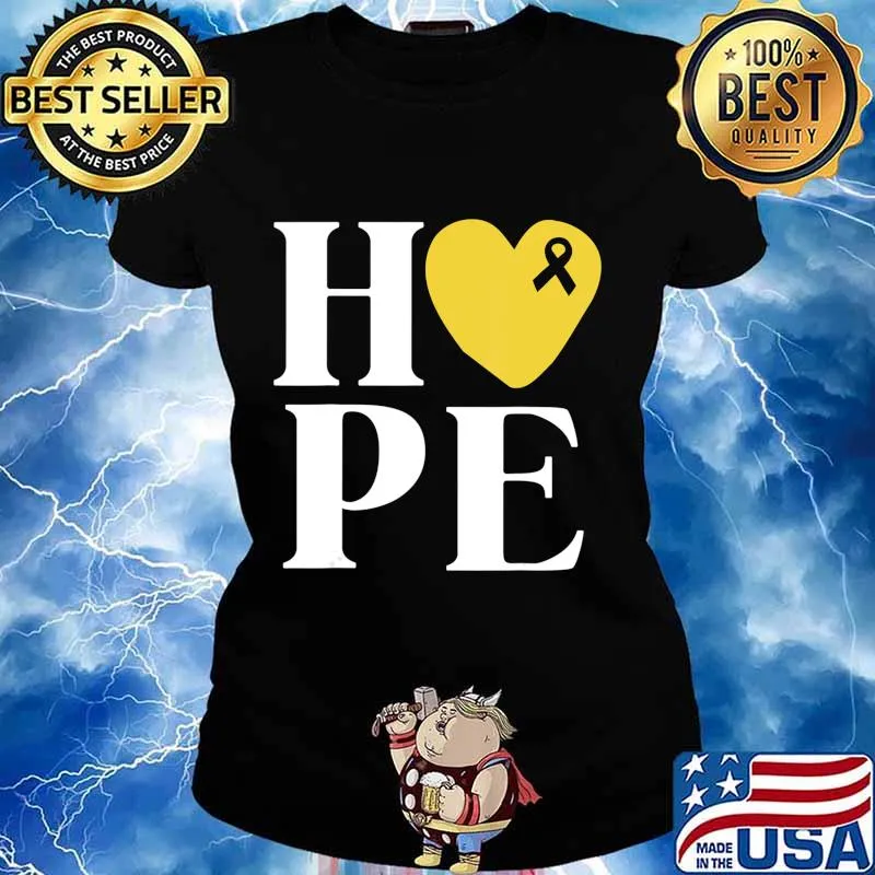 Childhood Cancer Fighter Shirts Hope Gold Ribbon Awareness T-Shirt Ladies tee