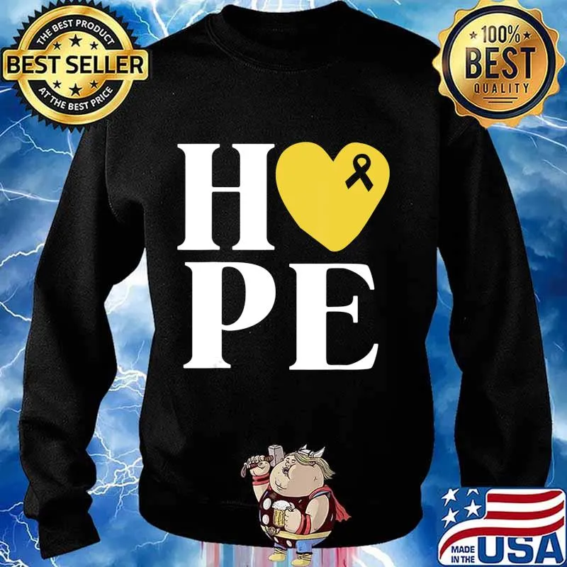 Childhood Cancer Fighter Shirts Hope Gold Ribbon Awareness T-Shirt Sweater