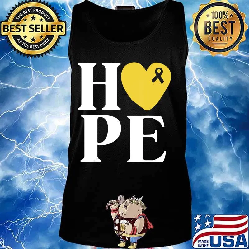 Childhood Cancer Fighter Shirts Hope Gold Ribbon Awareness T-Shirt Tank top
