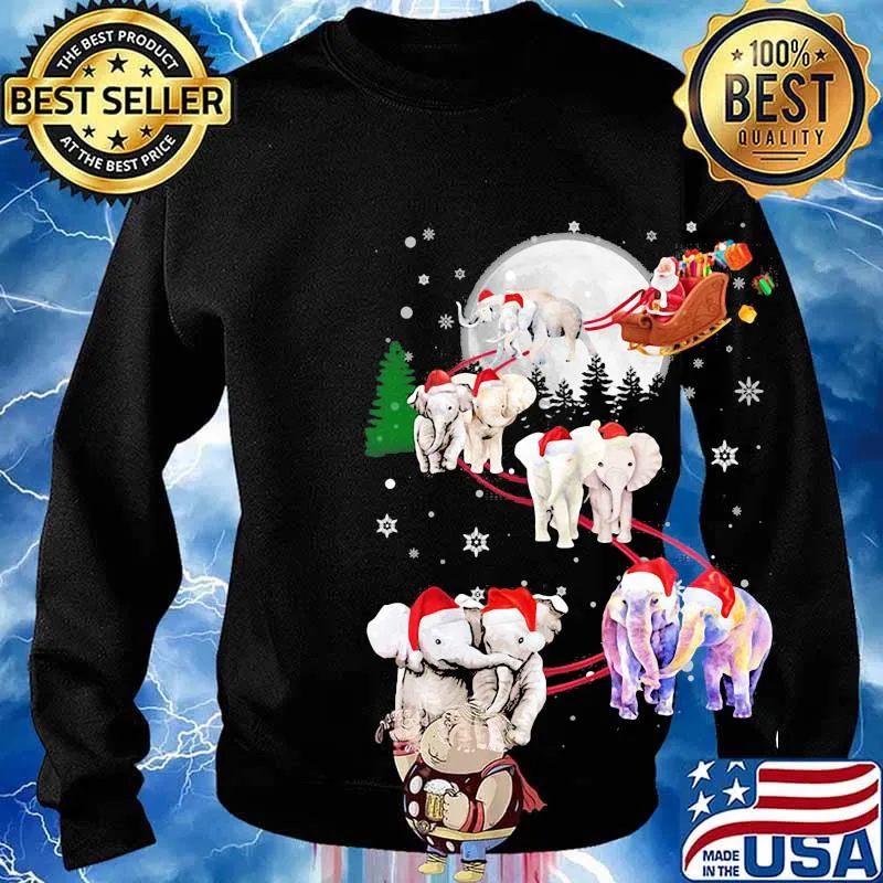 Christmas elephants santa gift s Sweater