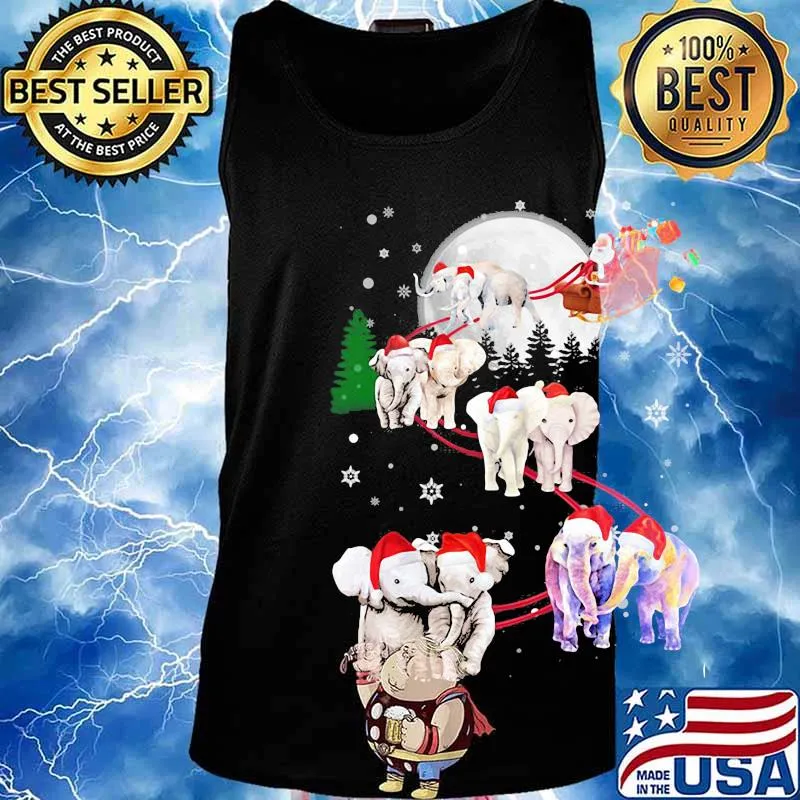 Christmas elephants santa gift s Tank top