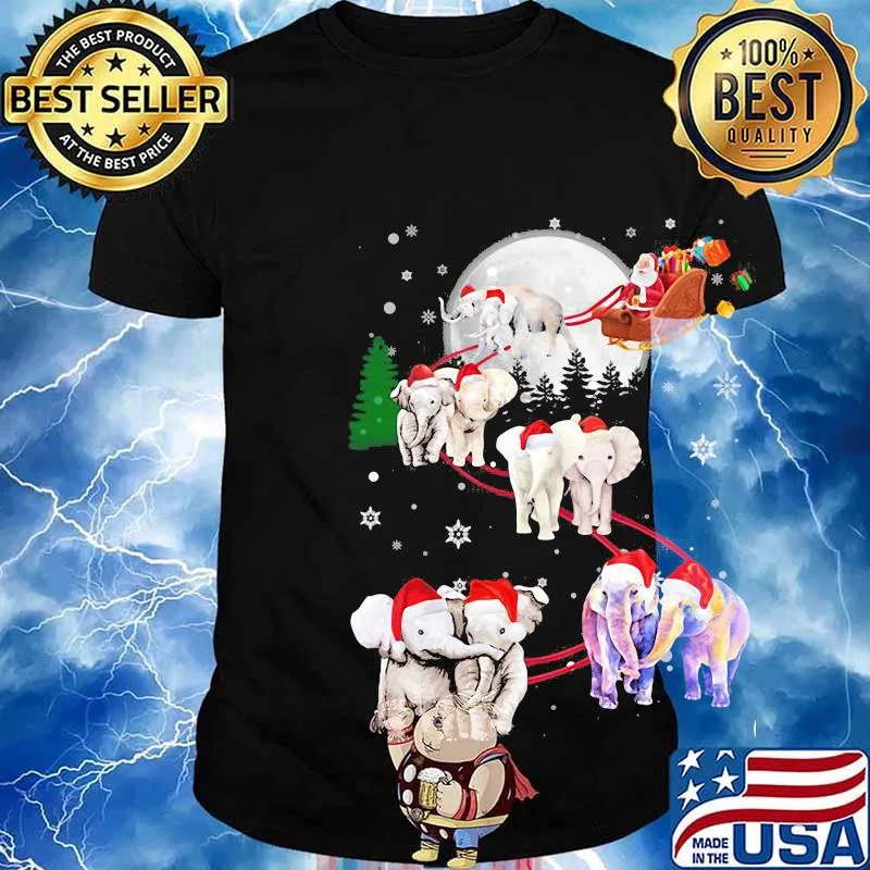 Christmas elephants santa gift shirt