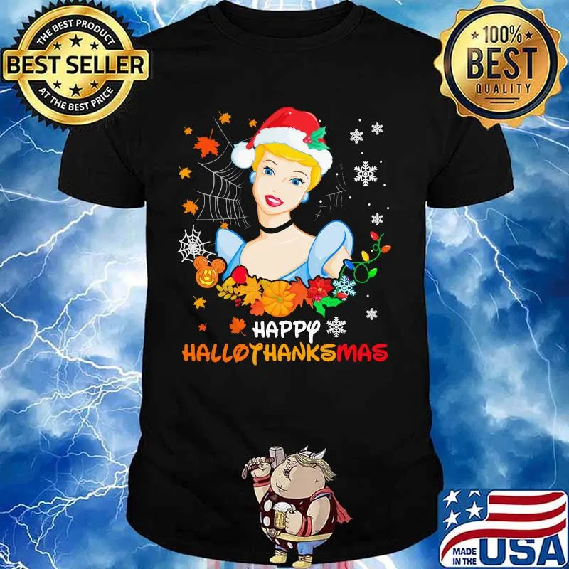 Cinderella happy hallothanksmas halloween thanksgiving christmas shirt