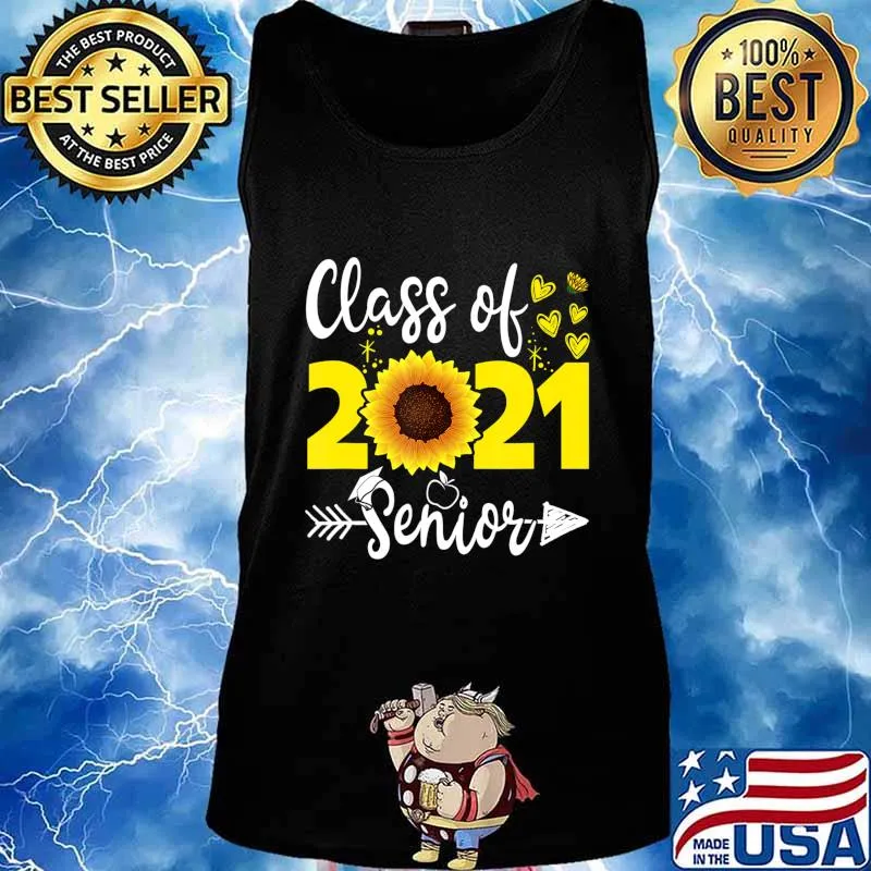 Class of 2021 Senior Back to School Sunflower T-Shirt Tank top