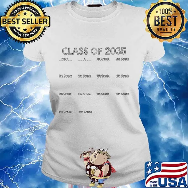 Class of 2035 Handprint. Graduation T-Shirt Ladies tee