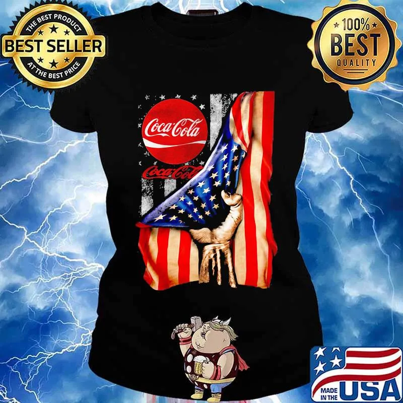 Coca cola american flag s Ladies tee