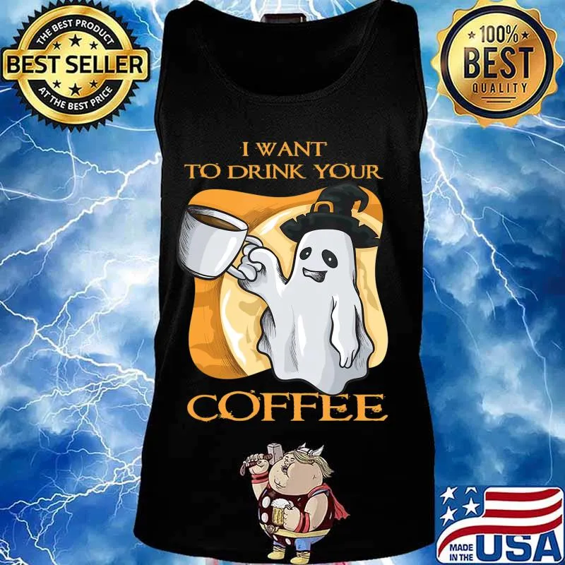 Coffee Halloween Funny Ghost Costume T-Shirt Tank top