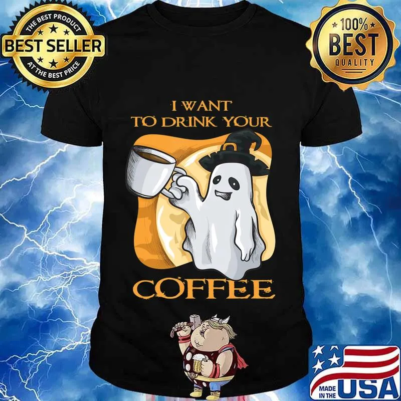 Coffee Halloween Funny Ghost Costume T-Shirt