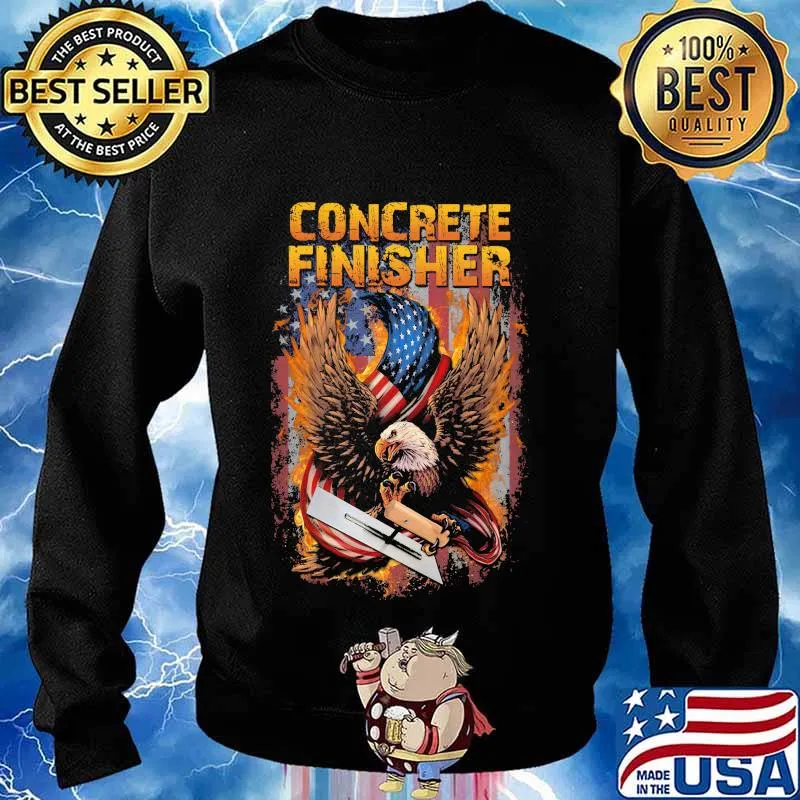 Concrete finisher gold eagle american flag s Sweater