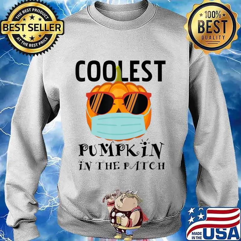 Coolest Pumpkin In The Patch Halloween Quarantine Mask 2020 T-Shirt Sweater