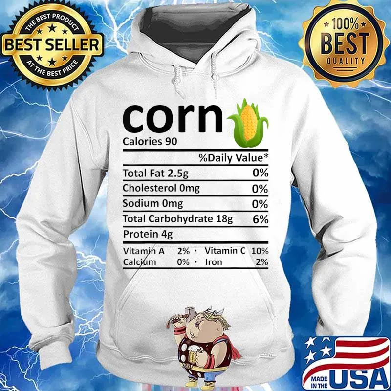 Corn Nutrition Food Facts Thanksgiving Costume Christmas T-Shirt Hoodie