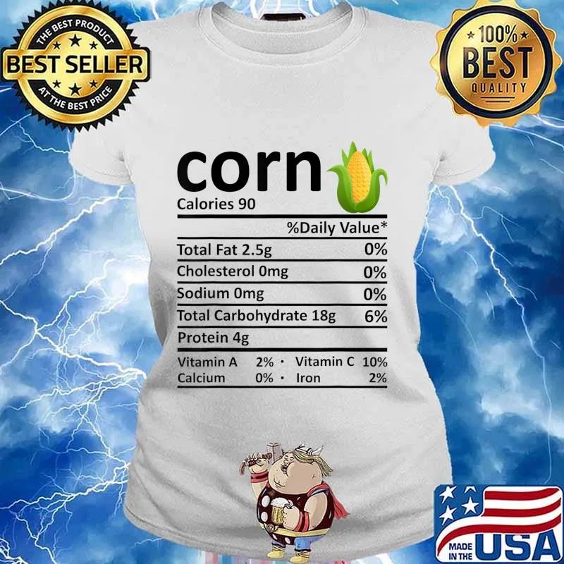 Corn Nutrition Food Facts Thanksgiving Costume Christmas T-Shirt Ladies tee