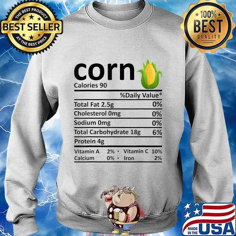 Corn Nutrition Food Facts Thanksgiving Costume Christmas T-Shirt Sweater