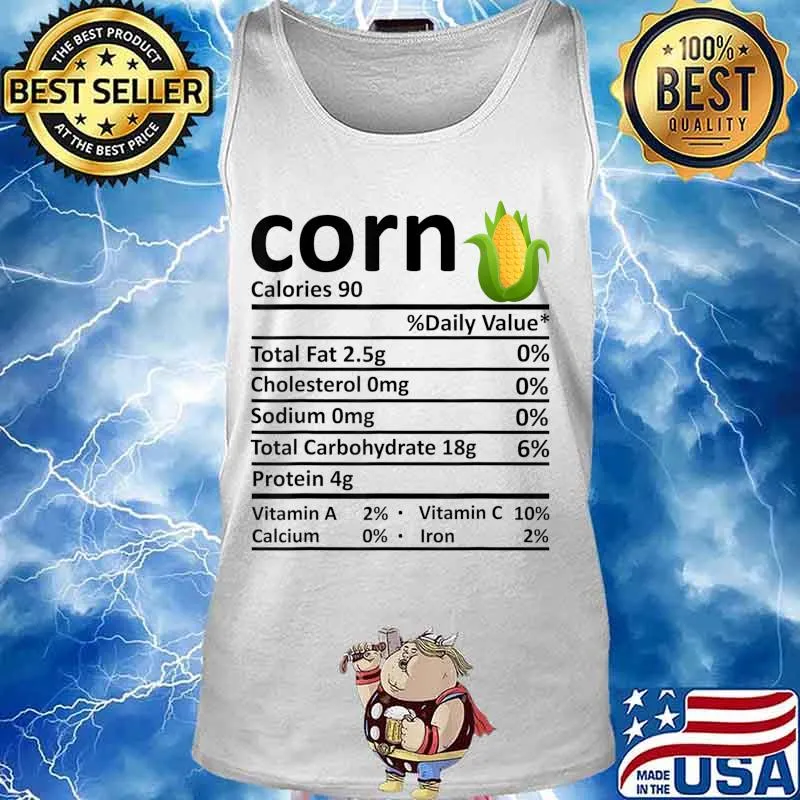 Corn Nutrition Food Facts Thanksgiving Costume Christmas T-Shirt Tank top