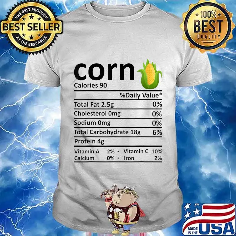 Corn Nutrition Food Facts Thanksgiving Costume Christmas T-Shirt