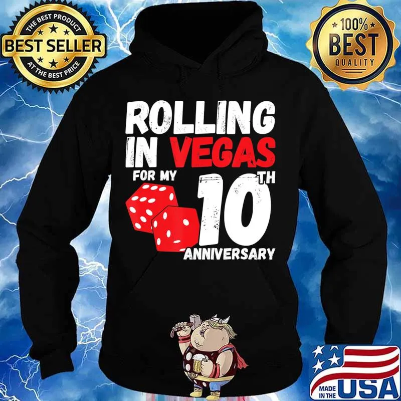 Couples Married 10 Years - Vegas 10th Wedding Anniversary T-Shirt Hoodie