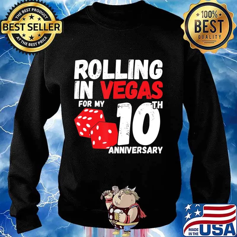 Couples Married 10 Years - Vegas 10th Wedding Anniversary T-Shirt Sweater