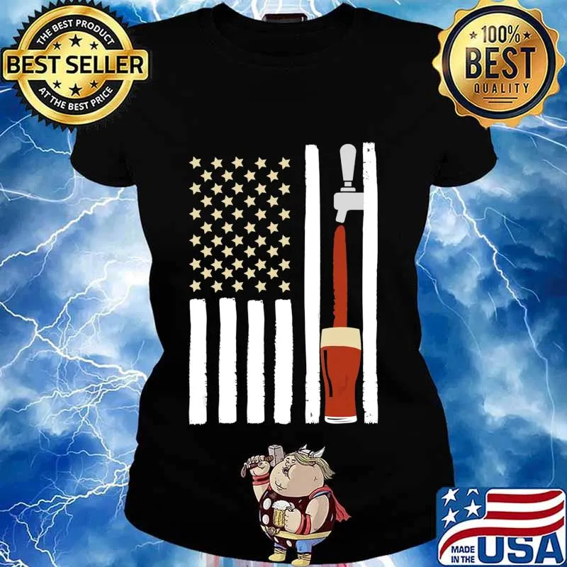 Craft Beer American Flag Great Oktoberfest Brewery Drinking T-Shirt Ladies tee