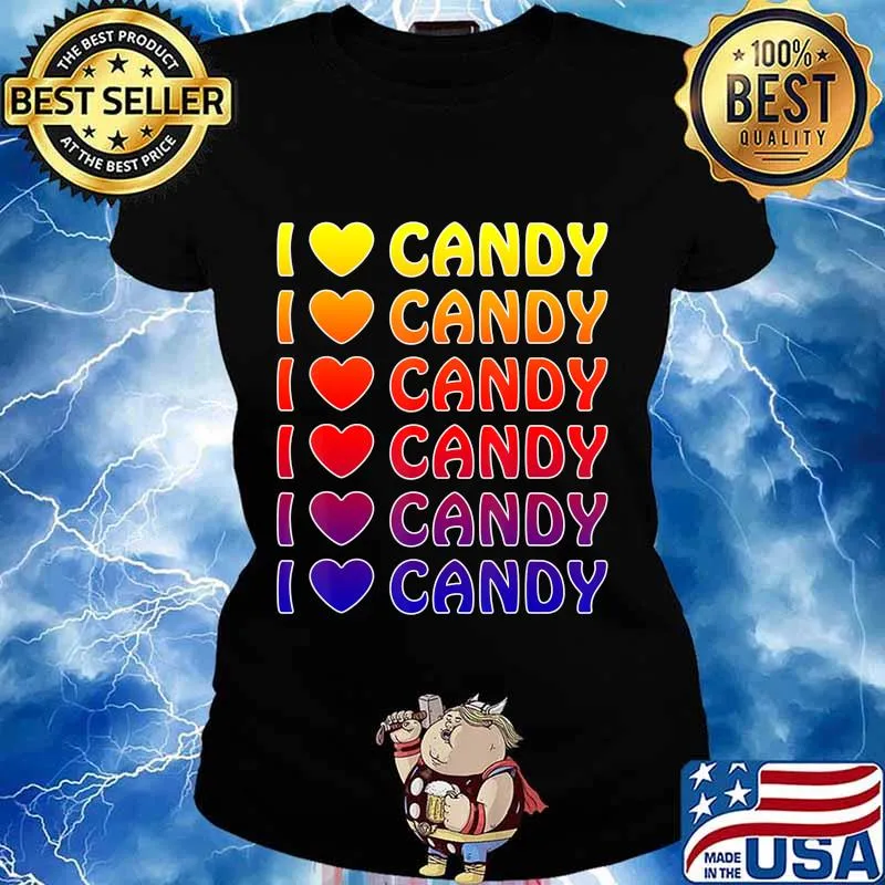 Cute Halloween Candy I love Candy Boy Girls Kids Gift T-Shirt Ladies tee
