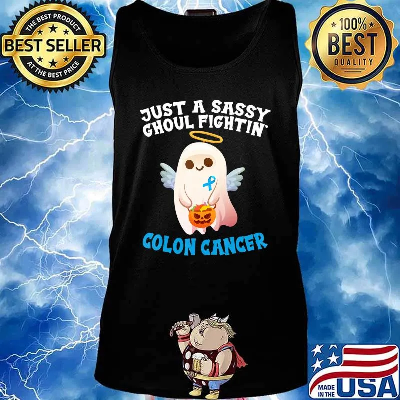Cute Halloween Ghost Just Sassy Ghoul Fighting Colon Cancer T-Shirt Tank top