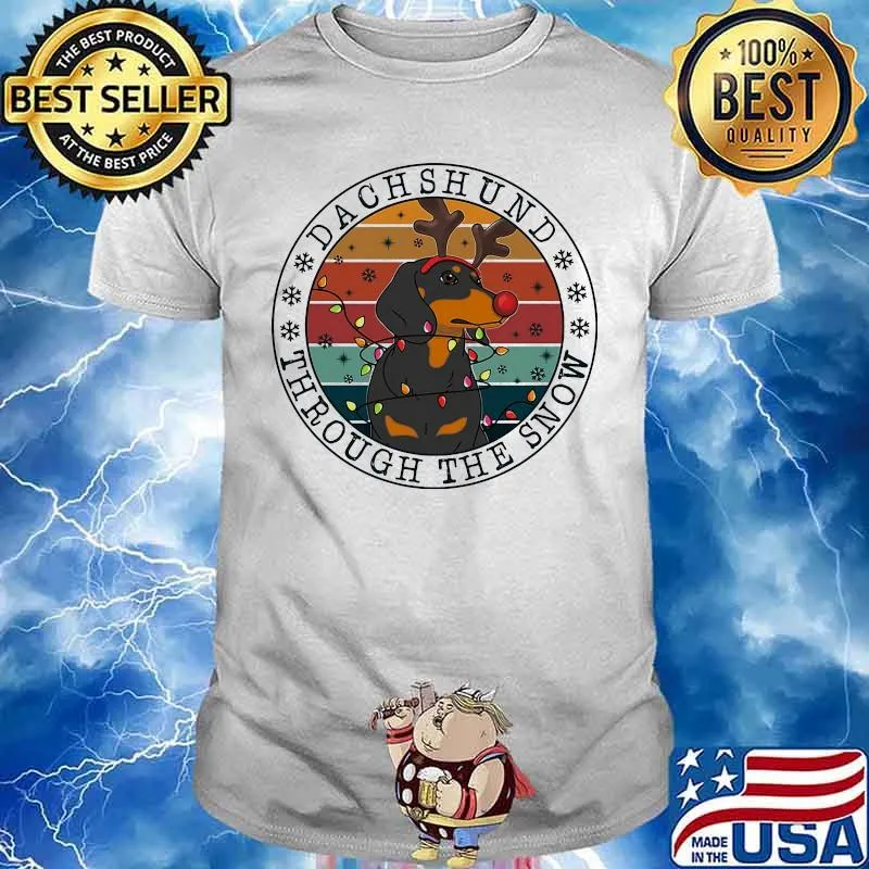 Dachshund through the snow vintage retro shirt