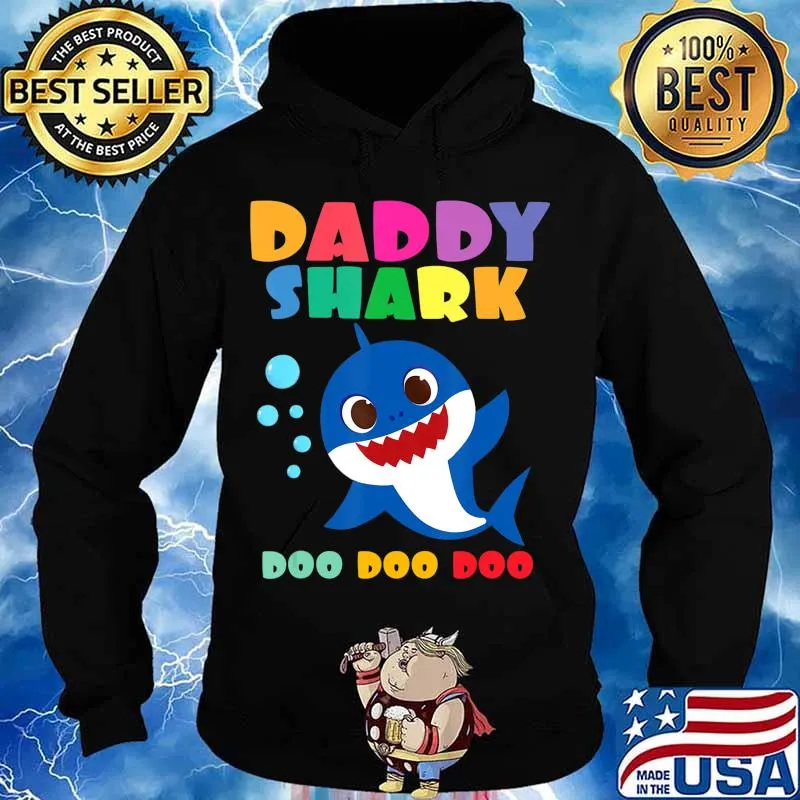 Daddy Shark T-Shirt Doo Doo Funny Baby Mommy Kids T-Shirt Hoodie