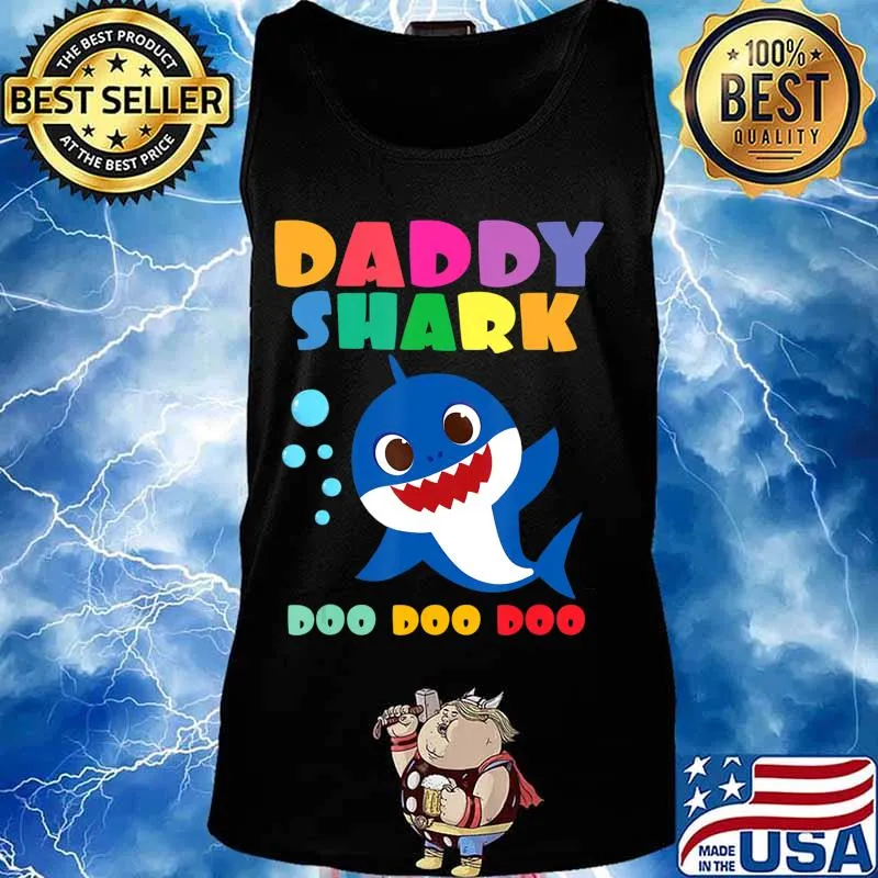 Daddy Shark T-Shirt Doo Doo Funny Baby Mommy Kids T-Shirt Tank top