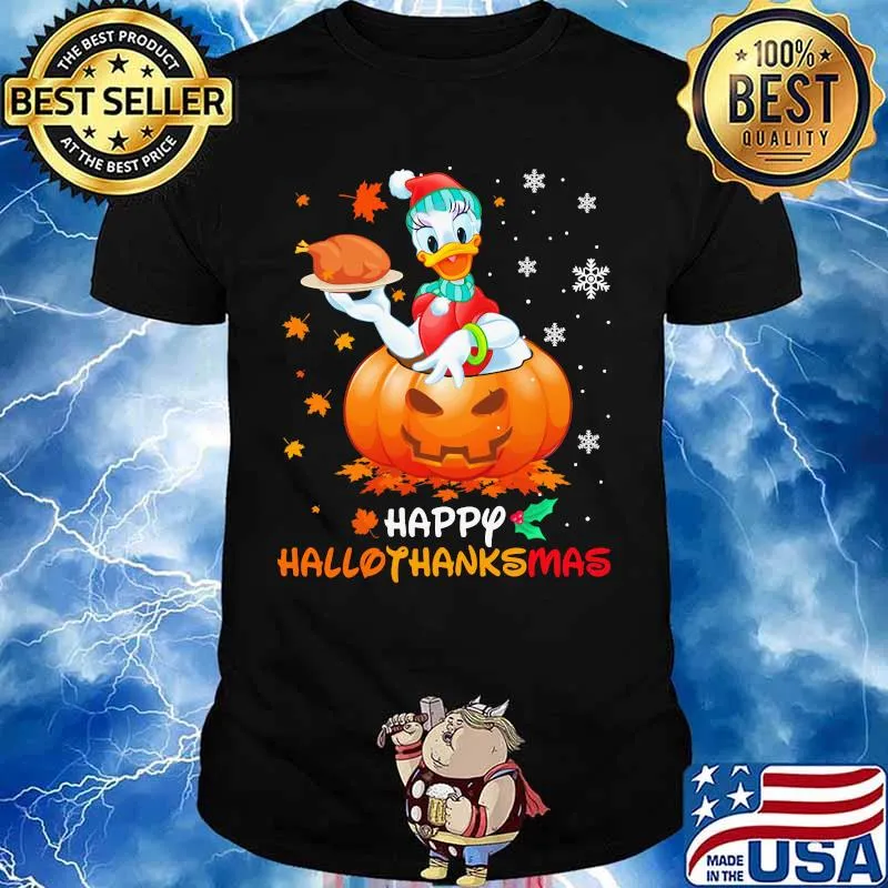 Daisy duck happy hallothanksmas halloween thanksgiving christmas shirt