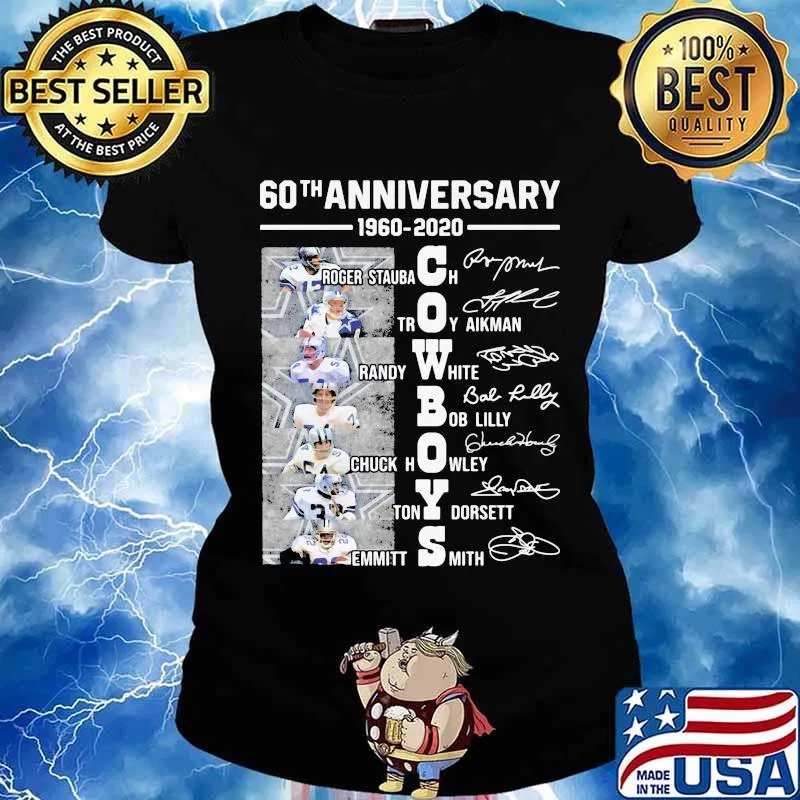 Dallas cowboys 60th anniversary 1960 2020 signatures s Ladies tee