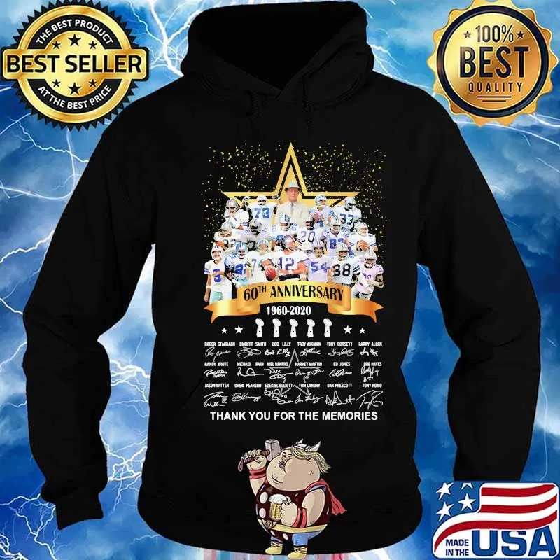 Dallas cowboys football 60th anniversary 1960 2020 signatures s Hoodie