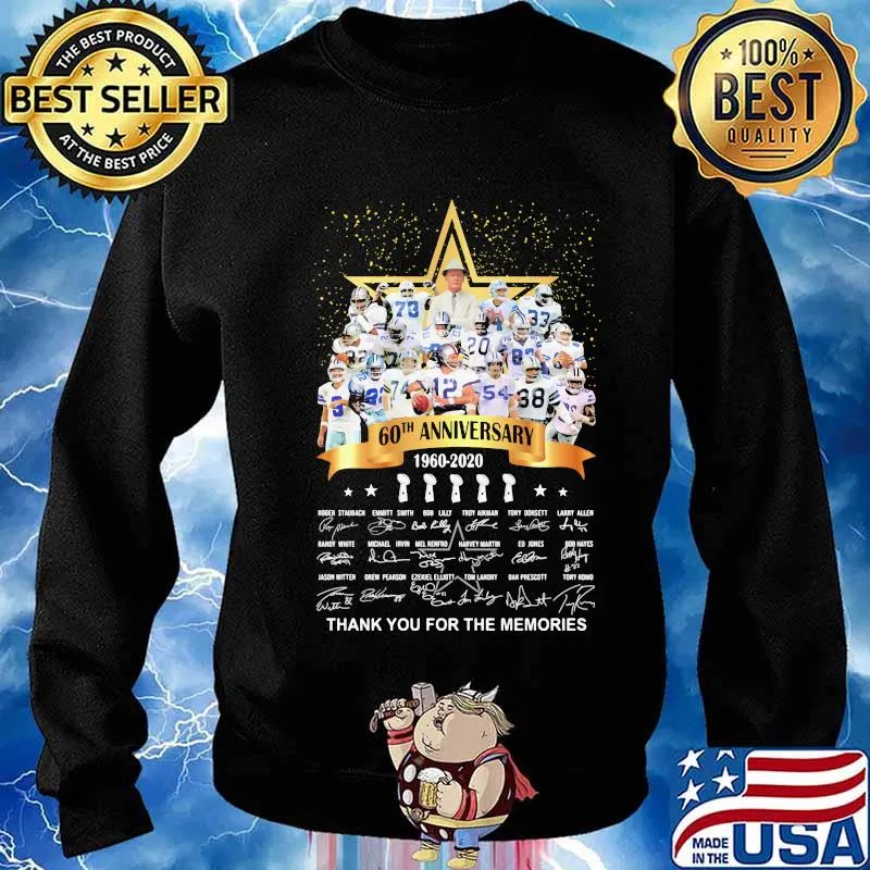 Dallas cowboys football 60th anniversary 1960 2020 signatures s Sweater