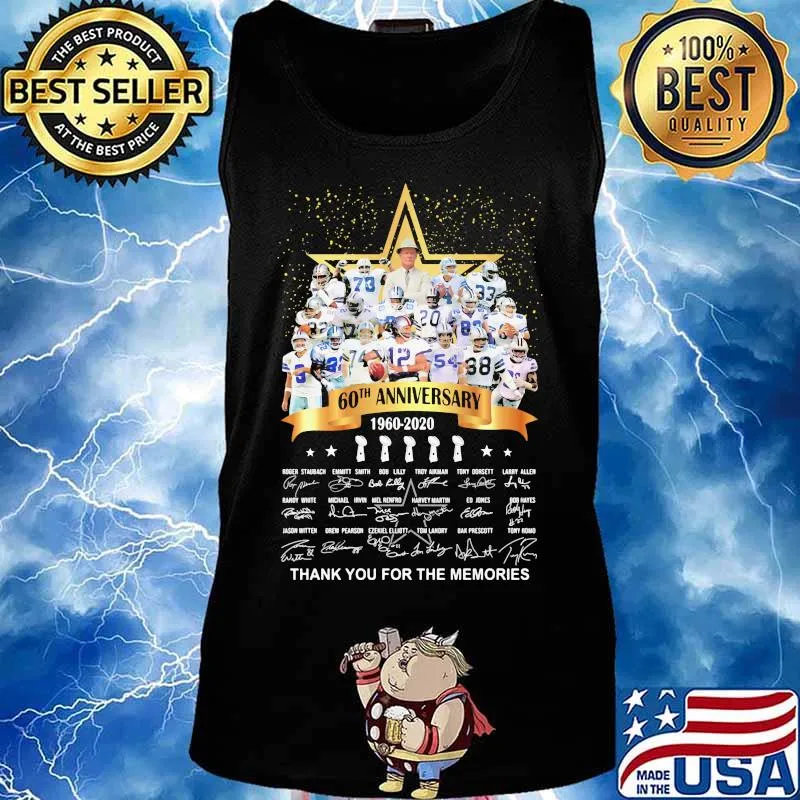 Dallas cowboys football 60th anniversary 1960 2020 signatures s Tank top