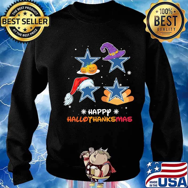 Dallas cowboys happy hallothanksmas halloween thanksgiving christmas s Sweater
