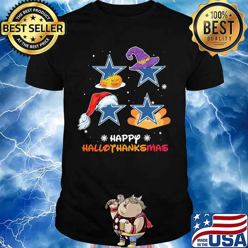 Dallas cowboys happy hallothanksmas halloween thanksgiving christmas shirt