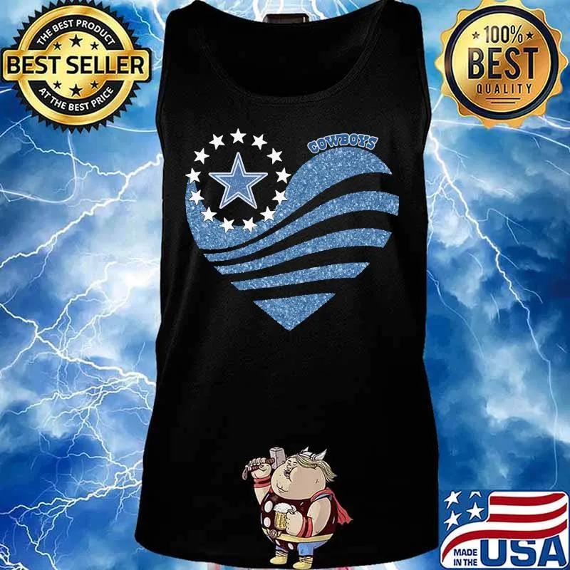 Dallas cowboys heart back in blue american flag s Tank top